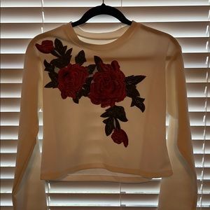white rose top